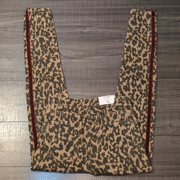 ZARA Woman The Skinny Jeans Leopard Print Velvet Tuxedo Stripe Premium Denim - Picture 12 of 13